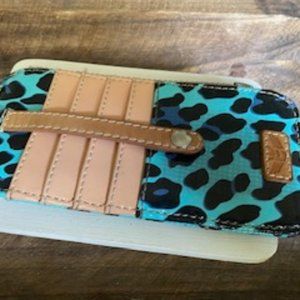 Consuela card holder organizer gem ocean jag, teal leapard